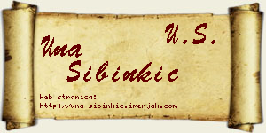 Una Sibinkić vizit kartica